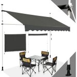 Relax4life store banne 300 x 125cm sans perage hauteur rglable 2 - 3m avec manivelle auvent balcon ...