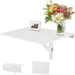 Relax4life table murale rabattable 80x60cm avec support triangulaire double pliage pour salon salle cuisine ...