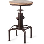 Relax4life tabouret de bar avec hauteur rglable et sige pivotant 360 tabouret style industriel avec ...