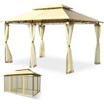 Relax4life tonnelle de jardin 3 x 3 m avec 4 parois avec moustiquaire et toiles amovibles imperm�ables ...