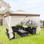 Tonnelle de jardin extrieur 3x3m - relax4life - double auvent - moustiquaire en maille - anti - uv 50 ...
