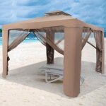 Tonnelle de jardin extrieur 3x3m - relax4life - double auvent - moustiquaire en maille - anti - uv 50 ...