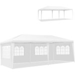 Relax4life tonnelle de jardin 3x6m pour mariage / fte - avec fentres & 4 parois - pavillon en pe impermable ...