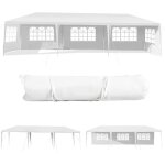 Relax4life tonnelle de jardin 3x9m pour mariage / fte fentres & 8 bches pavillon en pe impermable ...