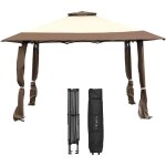 Tonnelle de jardin pliant pop - up - relax4life - 4x4m - double auvent - anti - uv50 + - 3 hauteurs rglables ...