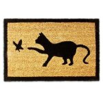 Paillasson - relaxdays - 10016759 - dessin chat oiseau - fibre de coco - antidrapant pvc
