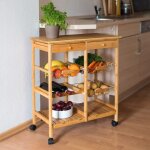 Relaxdays 10019161 desserte de cuisine james xxl meuble dappoint lot chariot de cuisine  roulettes ...