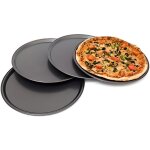 Plaques de pizza - relaxdays - lot de 4 - diamtre 33 cm - anti - adhrent - inox