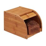 Bote  pain - relaxdays - 10024208 - bambou - couvercle coulissant - 27x202x182 cm
