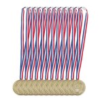 Relaxdays lot de 12 mdailles d?or pour enfants ruban torche rcompense pour remise de prix 5 cm  plastique ...
