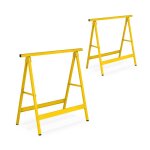 Relaxdays lot de 2 tr�teaux pliables 100 kg hxlxp: 74x78x40 cm pour atelier bricoler peindre jaune