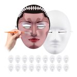 Relaxdays lot de 20 masques personnaliser et peindre carnaval carton visage h x l x p 24 x 185 x 8 cm ...