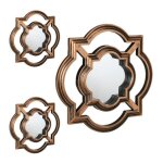Relaxdays lot de 3 miroirs design vintage hxl : 255 x 255 cm salon chambre dcoration dor - noir
