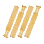 Relaxdays lot de 4 sparateurs de tiroir bambou diviseur de meuble rglable pour couverts bureau 6 x ...