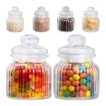 Relaxdays lot de 6 bocaux en verre 700 ml couvercle pour aliments dans la cuisine candy bar herm�tique ...