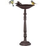 Relaxdays abreuvoir en fonte sur colonne dcoration pour jardin mangeoire avec soucoupe pour oiseau 40 ...