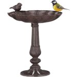 Relaxdays abreuvoirs en fonte sur pied dcoration de jardin mangeoire coquillage pour oiseaux sauvages ...