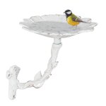 Relaxdays abreuvoir en fonte sur pied ptales dcor jardinmontage mural mangeoire oiseaux sauvages blanc ...