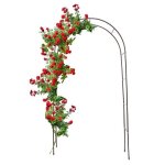 Arche  rosiers - relaxdays - mtal acier - 240 cm - marron fonc - tuteur plantes grimpantes