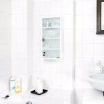 Armoire  pharmacie - relaxdays - inox - porte magntique en verre opale - 4 compartiments - 27x57x12 ...