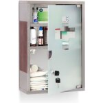 Relaxdays armoire  pharmacie emergency xl hlp : 45 x 30 x 12 cm pour la salle de bain argent / marron ...