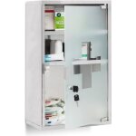 Relaxdays armoire  pharmacie emergency tagre  mdicaments xl acier inox hxlxp: env. 505 x 30 x 18 ...