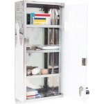 Armoire  pharmacie - relaxdays - inox - 27x57x12 cm - porte magntique - 4 compartiments fixes