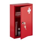 Relaxdays armoire  pharmacie verrouillable 2 niveaux hxlxp: 32x215x95 cm ranger mdicaments rouge - ...