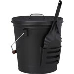 Relaxdays seau  cendres avec couvercle et pelle acier bac  charbon avec anse 19 l chemine & barbecue ...