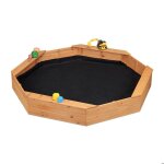 Relaxdays bac � sable octogonal 4 bancs avec fond en non - tiss� hxlxp : 225 x 160 x 160 cm en sapin ...