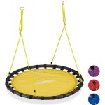 Relaxdays balanoire nid doiseau rond 120 cm  suspendre enfant adulte jardin extrieur 100 kg