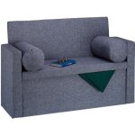 Relaxdays banc dossier 2 places banquette coffre de rangement pliable assise pratique pliant hxlxp: 75x115x47 ...