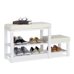 Relaxdays banc d?entr�e avec tabouret adulte & enfant coussin rembourr� confortable 2 niveaux 50 x 90 ...