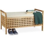 Relaxdays banc de rangement coffre de rangement chaussures en bois de noyer banquette assise coussin ... Relaxdays banc de rangement coffre de rangement chaussures en bois de noyer banquette assise coussin ...