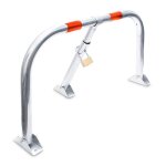 Relaxdays barrage espace de stationnement pliable barre cadenas en acier. hlp 45x76x32 cm blocage parking ...