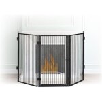 Relaxdays barrire de scurit pare - feu de chemine grille enfant mtal 5 pices en acier noir