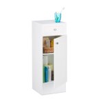 Relaxdays armoire de salle de bain en aspect bois blanc � poser avec tiroir hxlxp: 80 x 305 x 305 cm ...