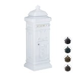 Relaxdays bo�te aux lettres anglaise sur pied en alu colonne vintage nostalgie design british blanc