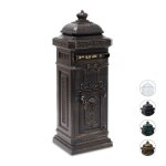 Relaxdays bo�te aux lettres anglaise sur pied en alu colonne vintage nostalgie design british bronze