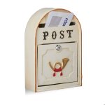 Relaxdays bote aux lettres antique style vintage western shabby chic relief cor postal en mtal 30x20x8 ...