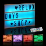 Relaxdays bo�te lumineuse avec changement de couleurs 85 lettres et symboles 3 lignes avec des batteries ...