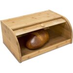 Relaxdays bote  pain en bambou hxlxp : 165 x 40 x 275 cm couvercle coulissant pour pain frais panetire ...