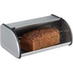 Relaxdays bo�te � pain en inox conserver pain viennoiserie g�teaux caisse couvercle coulissant argent� ...