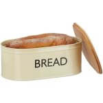 Relaxdays bote  pain ovale ronde rtro bread xl coffre  pain couvercle bambou hxlxp: 14 x 36 x 20 ...