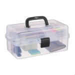 Relaxdays bo�te de rangement � 9 compartiments caisse pour le bricolage hxlxp: 145 x 33 x 19 cm transparent ...