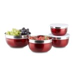 Relaxdays bol mlangeur avec couvercle lot de 4 saladiers en inox plusieurs tailles hxlxp: 9 x 184 x ...