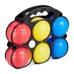 Relaxdays boule de ptanque enfant 6x 3 couleurs plastique avec cochonnet&tui de transport set pour ...