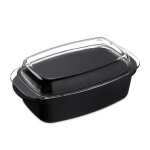 Relaxdays r�tissoire couvercle couche anthraciteforme de casserole fonte aluminium et verre pour lave ...