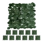 Relaxdays brise - vue en lot de 12 haie artificielle feuilles lierres 50 x 50 cm pour jardin ou balcon ...