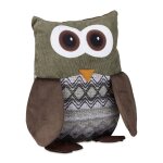 Relaxdays butoir de porte chouette arr�t de porte hibou cale porte tissu sable but�e porte hxlxp: 24 ...